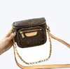 TZ Designers Mini Bumbag Tryckt Cross Body Purses Fashion Shoulder Bags Midjeväska Beltpåse Kvinna Läderkedja Bröstpaket Luxu231o