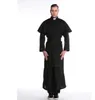 Halloween -kostuumkleding voor volwassenen Christian Nun Cosplay Cloak Black jurk Kaap Party Vintage kleding Festival Kostuum Priest Cape