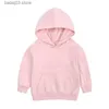 Hoodies Sweatshirts Çocukların Yeni Uzun Kollu Üstü Giyim Orta ila Büyük Düz Renkli Giysiler İnce Kapşonlu Sweaters İlkbahar ve Sonbahar 2023 T230720