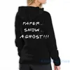 Sweatshirt met capuchon voor mannen voor vrouwen Grappig papier... Sneeuw... Een spook!!! Print casual hoodie streetwear