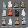 Stone Natural Carving 1 Inch Lovely Dog Crafts Ornaments Rose Quartz Crystal Healing Agate Animal Decoration Drop Delivery Je Dhgarden Dhe6O