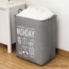 Storage Baskets 1pc Super Large Laundry Basket Folding Storage Laundry Hamper With Drawstring Cover Water-Proof Linen Toy Clothes Storage Basket R230720