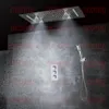 Wall Mounted Bath Shower Set with LED Ceiling Shower Head & Thermostatic Panel Luxury Bathroom Shower Rain Waterfall Bubble Mist H229j