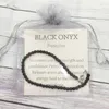 MG0138 Whole Black Onyx Anklet Handamde Natural Stone Mala Beads Anklet 4 mm Mini Gemstone Jewelry307m