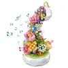 Blocs bricolage bouquet romantique bloc de construction jouet tasse de thé fleur 575pcs assemblage décor à la maison constructeur cadeau éclairage musique pour enfant R230720