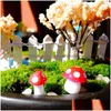 Decorative Flowers Wreaths 200Pcs Mini Foam Mushroom For Garden Ornament Flower Pots Bonsai Landscape Decor Red Drop Delivery Home Dhzd7