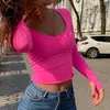 Kobiety Polos Bawełniane koszulki Bawełniane Koszulki Neon pomarańczowy Zielone Zwykły naturalne topy 2023 Spring Casual T Shirt BodyCon T Koszulki 230720