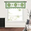 Gardin St. Patrick's Day Green Four-Leaf Clover Kök gardiner Tulle Sheer Short Bedroom Living Room Home Decor Voile Drapes