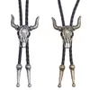 Bolo Ties Retro New Cow Animal Zodiac Bolo Bow Tie para hombres Collar Antique Metal Corbatas Cuerda de cuero Camisa Collar Bowtie Cowboy Jewelry HKD230719