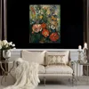 Quadro su tela astratto dipinto a mano moderno Bouquet di fiori 1880 Paul Cezanne Dipinto ad olio Decorazioni per la casa per camera da letto