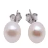 Akoya Pearl Earrings Studs 6-7mm Round White Akoya Studs 925 Sterling Silver Women Stud Earings Women Jewelry198f