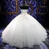 Haute Qualité Réel Po Bling Bling Cristal Robes De Mariée Retour Bandage Tulle Appliques Étage-Longueur Robe De Bal De Mariage Robes270w