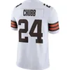 Maglie da calcio cucite 24 Chubb Brown 4 Deshaun Watson 95 Myles Garrett Uomo Donna Youth S-3XL maglia bianca verde