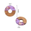 20 Stuks doos Transparante Hars Hangers Waxed Houten Donut Bedels met Folie voor Sieraden Oorbellen Kettingen Maken Aceessories190j