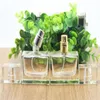 Square 30ml Perfume Bottles Glass Refillable Perfume Bottle With Metal Spray & Paper Package HIgh Quality Glass Scent Bottles 1OZ 50Pcs Gevl