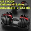 US STOCK Fast Weight Adjustable Dumbbell 5-52 5lbs Fitness Workouts Dumbbells tone your strength and build your muscles F201J