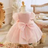 Girl Dresses 2023 Girls' Evening Dress Summer Baby Embroidered Lace Birthday Party Fluffy Formal Thin Sand Princess