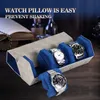 Obserwuj pudełka Obudowy Watch Roll Box Organizator luksusowe ręcznie robione 3 automaty obserwuj obudowę podróżną dla mężczyzn zegarki Wyświetlają biżuterię