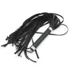 Hochwertiges schwarzes PU-Leder Spanking Paddle Lange Peitsche Flirten Sklave BDSM Bondage Flogger für Frauen Erwachsene SM Spiele 2107223268