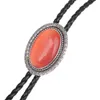 Bolo Ties Agate Time Gem bolo tie retro shirt chain bolo collar rope leather necklace tie HKD230720