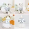 Vestuário para cães primavera verão princesa gato vestido para cães pequenos filhote de cachorro saia roupas bonitos vestidos listrados macios Pomeranian Chihuahua Poodle