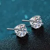 Ear Cuff KNOBSPIN 2.0ct Earrings for Women Lab Grown Diamond Ear Studs 925 Sterling Silver Fine Jewelry Gift 230718