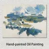 Peinture à l'huile abstraite contemporaine sur toile La Montagne Sainte Victoire Paul Cezanne oeuvre Art vibrant pour la décoration intérieure