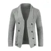 Men's Sweaters 2023 Autumn And Winter Knitted Cardigan Double-Breasted Outerwear Slim Fit Sweater