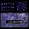 Décorations Nail Art Luxe Brillant Diamant Nail Art Cristal Ensemble Décoratif Verre AB 1 Pièce Pick up Pen Mesh Box 21 Forme Environ 2800 Pièces 230718