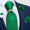 Noeuds papillon solide vert hommes mariage cravate pour hommes accessoires poche carré boutons de manchette broche épinglette cadeau DiBanGu