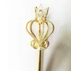 Клипы для волос Barrettes Bling Crystal Scepter Wand Gold Silver Color Tiaras и Crowns Scepter King Queen Wedding Cosepeant Cos219z