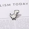 Creative Lovely White Enamel Dinosaur Brooch Pins for Men Women Kids Lapel Pin Badge Backpack Hats Clothes Accessories Jewelry Gift