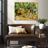 Abstract Canvas Art Woods with Millstone Paul Cezanne Painting Handcrafted Exotic Decor for Tiki Bar