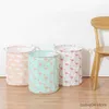 Storage Baskets Basket Cotton Linen Foldable Laundry Basket Dirty Clothes Toy Storage Bag Pouch Holder Big Organizer Bin Handle R230720