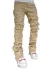 Heren Jeans Heren Distressed Slim Fit Stretch Destroyed Ripped Skinny Mode Gaten Hiphop Denim Broek met een Trendy Twist 230720