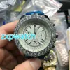 Diamanter Bezel Luxury Quartz Watch High Quality Rostless Steel Case and Watchband White Black Dial Full Works Chronography Men WA243P