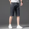 Heren shorts Summer gescheurde jeans mannen klasse denim broek rek zwart blauw slanke rechte mannelijke korte plus maat 29-46 ly3002