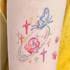 Cute Drawing Colored Starlight Butterfly Tattoo Stickers Women Men Flower Temporary Tattoos Y2K Fake Tattoo Cheap Goods Tatto