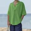 Mannen Truien Hoge Kwaliteit Polo Hals Uitgehold Gebreid Shirt Mode Losse Maat Gebreide Trui Korte Mouwen T-shirt Kleding