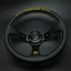 320 mm Vertex Lederlenkrad Deep Dish für Nabe Drifting Yellow Stitch264Z