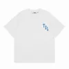 2023 Mens Trapstar футболка вышивая наряд с коротким рукавом с коротким костюмом Chenille Black Cotton London Streetwear Top