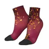 Men's Socks Polyester Low Tube Music Note Breathable Casual Short Sock