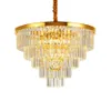 Luxury Modern Crystal Chandelier Round Living Room Chain Chandeliers Lighting Home Decoration Gold LED Pendant lamp Cristal Lustre222Z