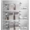 Fashion Wall-mounted Bathroom Towel Rack Bar Kitchen Toilet Wipes Hanging Shelf Adhesive Stainless Steel Towel Hanger Rack L230704