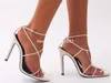 Sandals Western Fashion Women Pointed Open Toe Thin Straps Cross Stiletto Heel Gladiator Sandals White Red High Heel Sandals Dress Heels 230719