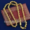 Whole - ed Splendid 14k Real Yellow Gold Filled Ketting Rope link Chain GF Sieraden Heren of dames 60cm 4mm widt3049