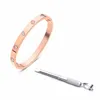 Titanium Steel Love Armband Silver Rose Gold Bangles Women Män Skruv Skruvmejselarmband Parsmycken med Box Set Shipp263U