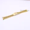 19 20 22mm Gold Two tone Hollow Curved End Massicci collegamenti a vite Acciaio 316L Sostituzione cinturino cinturino Old Style Jubilee Bracelet242E