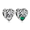 Dopasuj oryginalną bransoletkę Pandora Authentic 925 Silver Openwork Green Clear Birth Stone May April Tread dla tworzenia kobiet Berloque269r