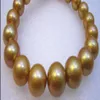 Тонкая жемчужная ювелирные изделия Огромные 18 13-15 мм Золотое натуральное жемчужное ожерелье Южного моря 14K246W